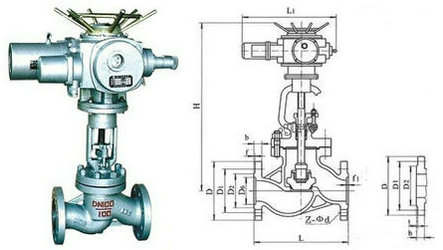 電動法蘭截止閥結(jié)構(gòu)圖